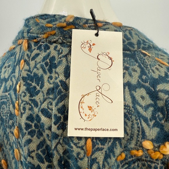 Paper Lace Womens One Size Poncho Style Cardigan Boho Embroidered  Woven Indian - Picture 9 of 13
